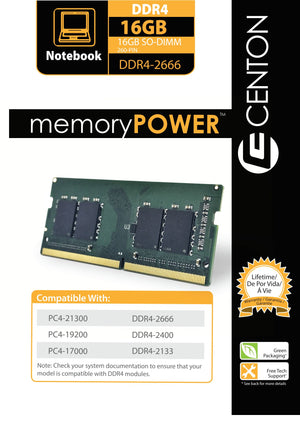 DDR4 2666MT/s Non-ECC SODIMM Laptop Memory | Centon 16GB