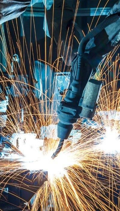 Industrial robot welding