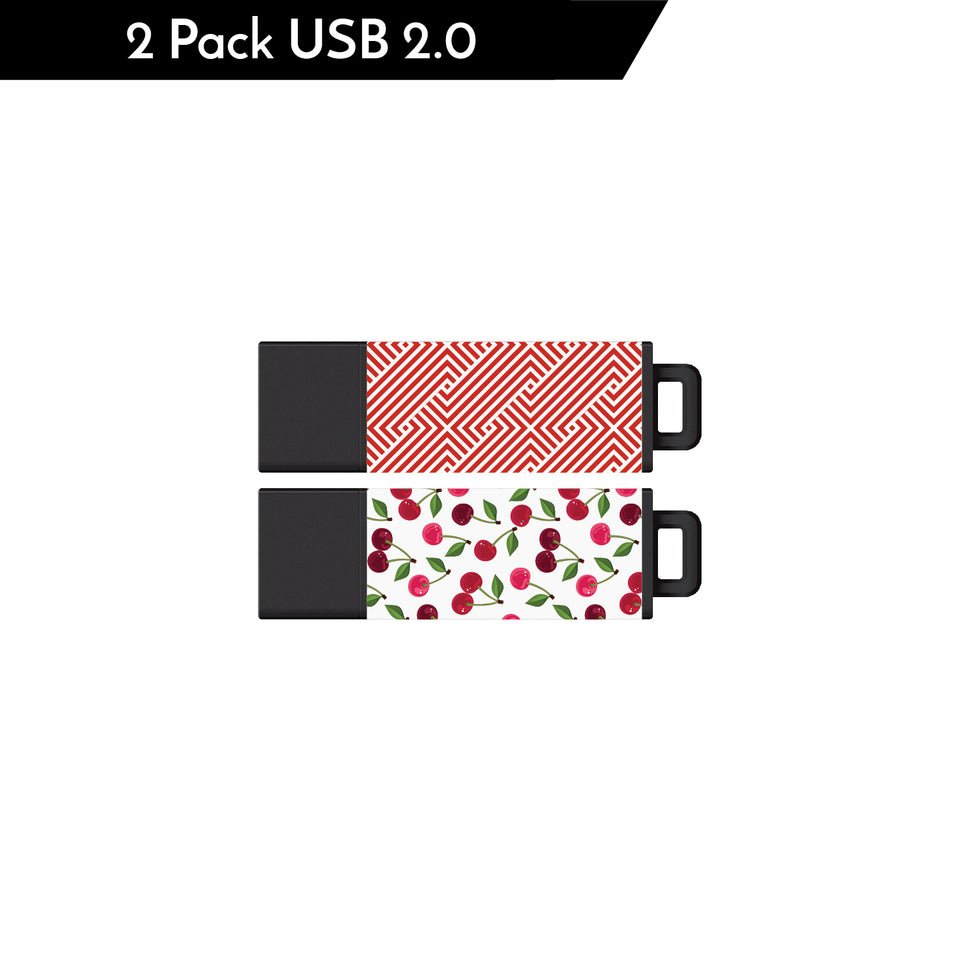DataStick Pro2 Prints, Cherries Red, Red Stripes